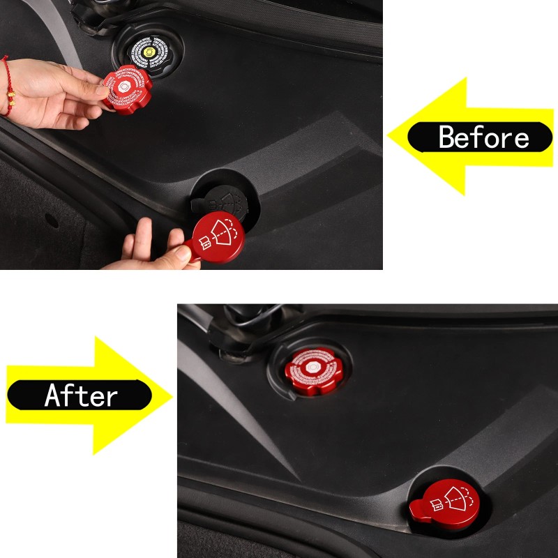 Unbranded 4PCS Red Alloy Engine Oil Cap Radiator Water Tank