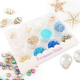 Princess-style Marine Parts with Mini Starfish Nail Resin Material, Set of 12 Types