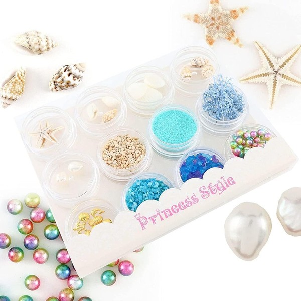 Princess-style Marine Parts with Mini Starfish Nail Resin Material, Set