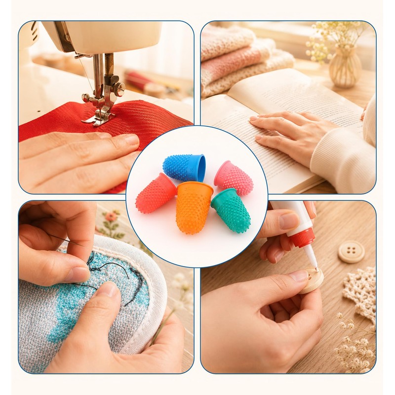 10 Pcs Rubber Fingers Tips for Sorting Papers, Reusable Rubber