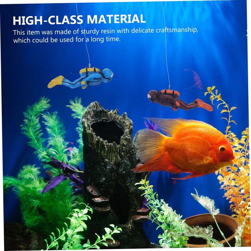 iplusmile 4sets Aquarium Diver Ornament Creative Floating Decor for Fish