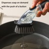 DAPOWER Soap Dispensing Dish Brush with Handle, Kitchen Scrub Brush