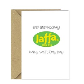 Funny Vasectomy Card - Snip, Snip Hooray! Get Well soon card for husband, friend, dad etc