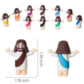 ARCHCRTC 40 Pcs Little Jesus Figurine Miniature Tiny Jesus Figures Religious Christ Savior Doll for Hide and Seek Sunday Easter Egg Stuffers Baptism Gift (40,Multicolor)