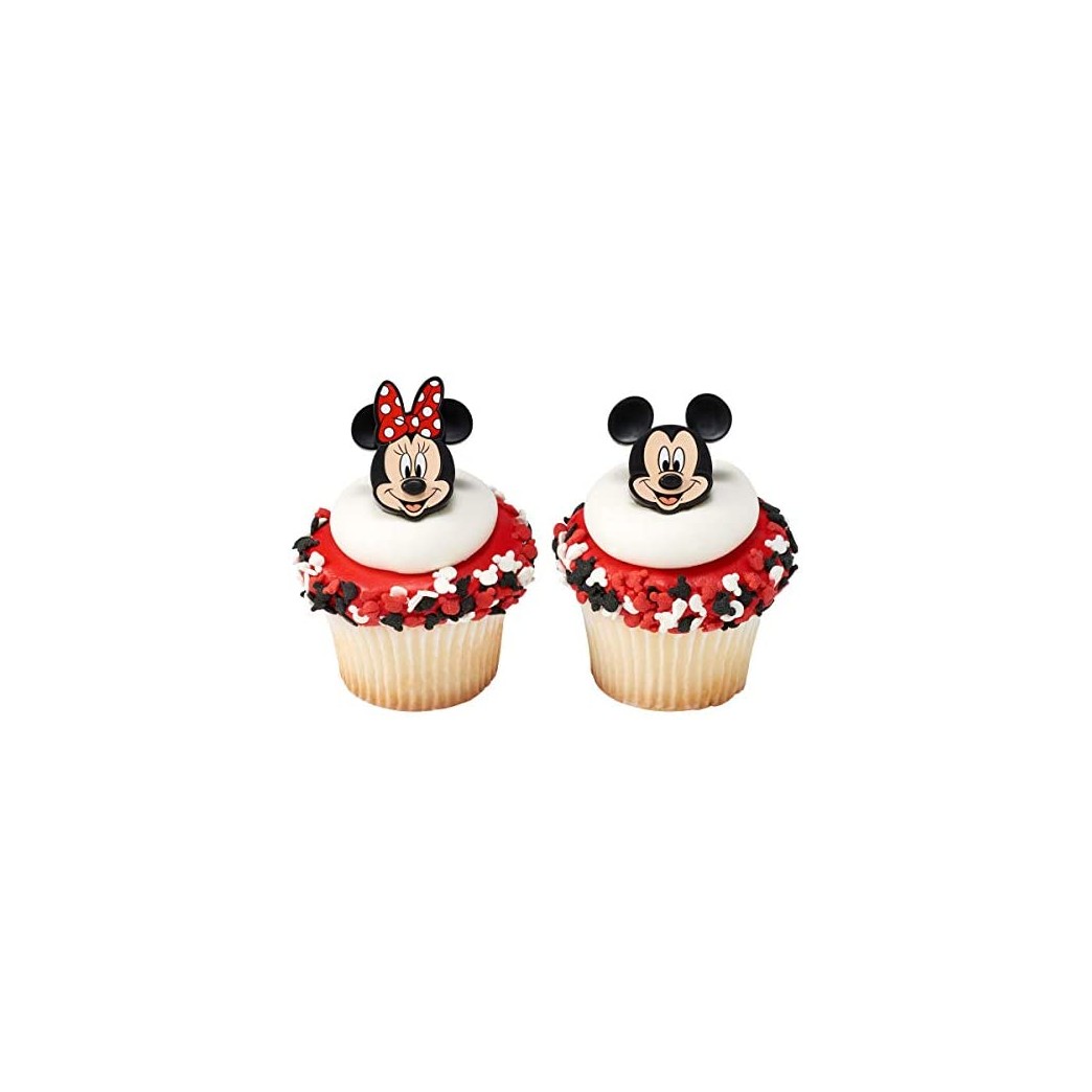 24 Mickey and Minnie Mouse Cupcake Rings Toppers
