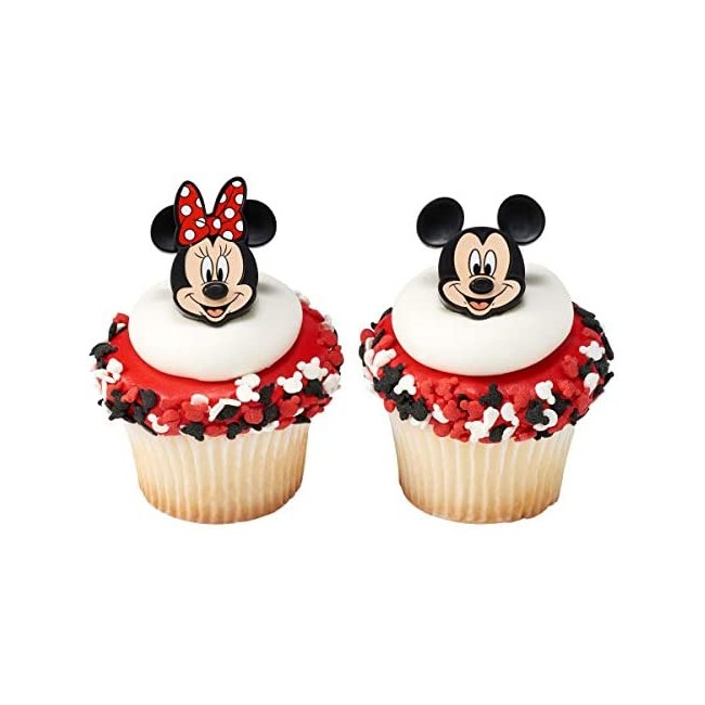 24 Mickey and Minnie Mouse Cupcake Rings Toppers