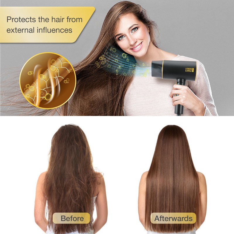 LEBENLANG Ionic Hair Dryer 1875W - Compact, Portable, Lightweight, with