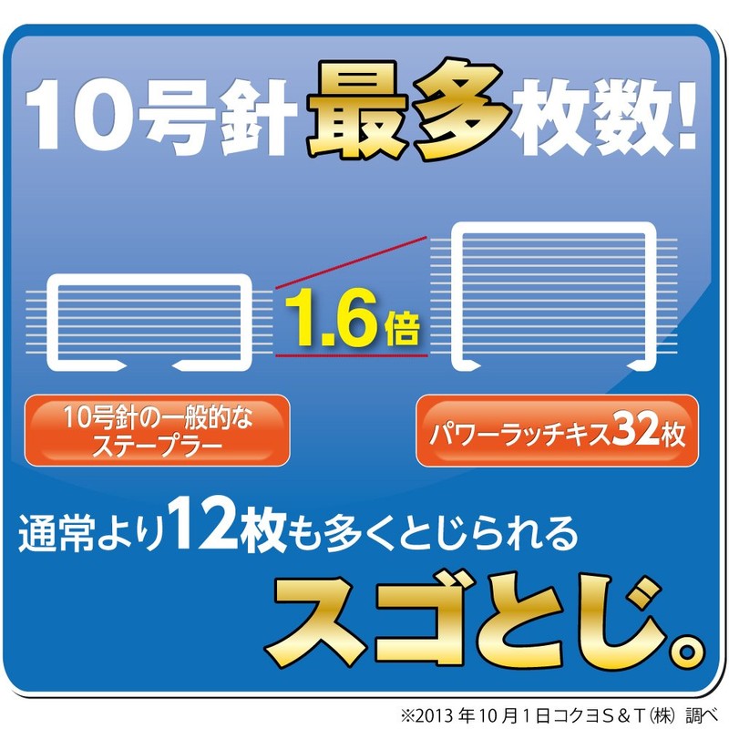 Kokuyo Power Latch Kiss Stapler, Blue