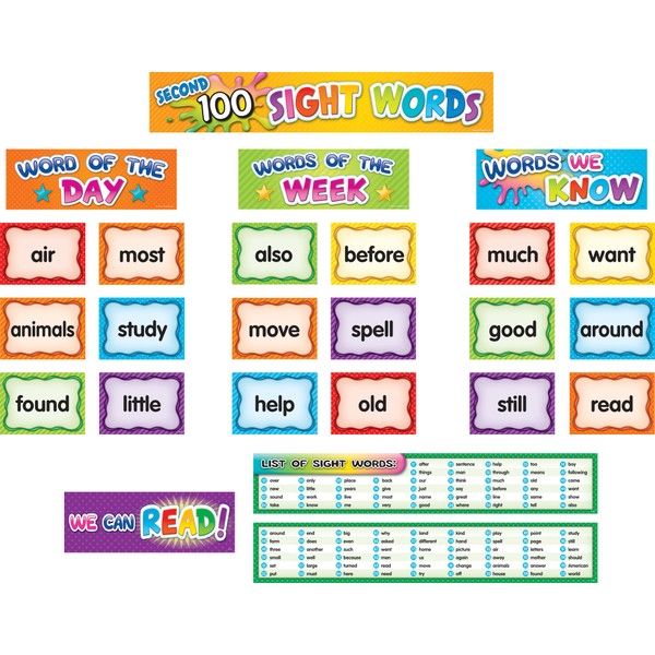 Teacher Created Resources Second 100 Sight Words Pocket Chart Cards