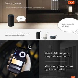 4 PCS Aluminum WIFI Double White Light Color temperature adjustment 2700k-6500k Under Cabinet Lights Kit Work with Alexa,Google Assistant,App and RF Remote, with Timmer Dimmable for Kitchen Bedroom