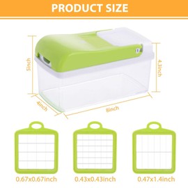 Vegetable Chopper, Veggie Chopper with Container & Cleaning Brush, Non-slip strip on the bottom, 3 Interchangeable Blades Set as Your Onion Chopper, Food Chopper, Salad Chopper