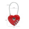 3 Pcs Red Heart Shape Code Lock, Wire Rope 3