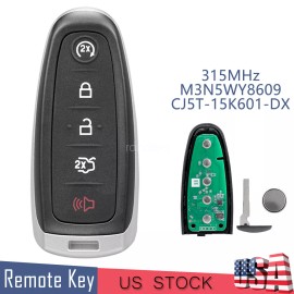Unbranded Smart Remote Key Fob For Ford Escape Titanium 2013 2014 2015 2016 CJ5T-15K601-DX