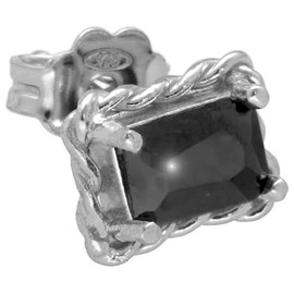 Handmade Ohrstecker für Männer aus 925 Sterling Silber – Schwarz Ohrring Männliche Geometrische Ohrstecker für Männer Herrengeschenk Geschenk für ihn Weihnachtsgeschenk