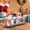 Wooden Christmas Sonwman Sign Table Sign Decorations SNOW Tabletop Decor