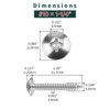 #10 x 1-1/4" Truss Head Wood Screws (50 pcs), 18-8