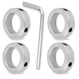 4 Stück Stellringe 20mm, Wellensicherungen, Edelstahl Stellringe mit Innsechskant, Begrenzungsring für Wellenverbindungen Sackkarren Reifen Bollerwagen Achsen(Silber)