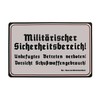 Tin Sign 30 x 20 cm Warning Sign Military Security