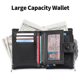 FALAN MULE Wallet for Men Large Capacity Genuine Leather Men Wallets RFID Blocking