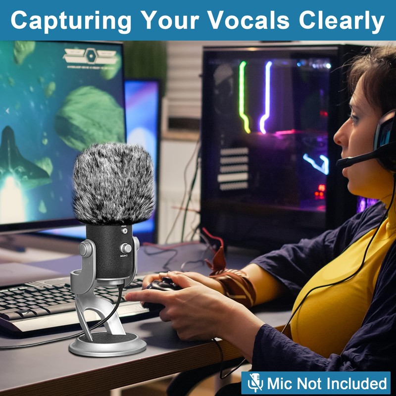 Microphone Cover, Compatible with Blue Yeti, ChromLives Microphone Windscreen Foam