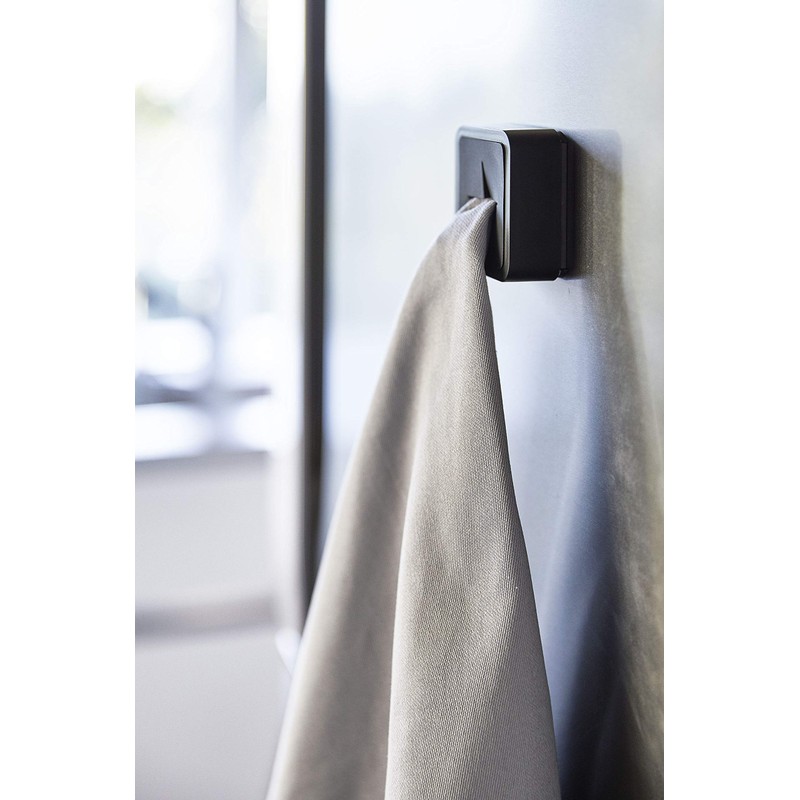 Yamazaki 4249 Magnetic Kitchen Towel Holder, Black, Approx. W 2.2