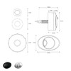 Black Noir Oval Dual Flush Push Button Replacement for Cable