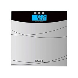 Tempered Glass Digital Bathroom Scale with Color Changing LCD Display and BMI Estimator