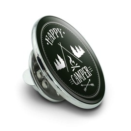 Happy Camper with Campfire Metal 0.75" Lapel Hat Pin Tie Tack Pinback