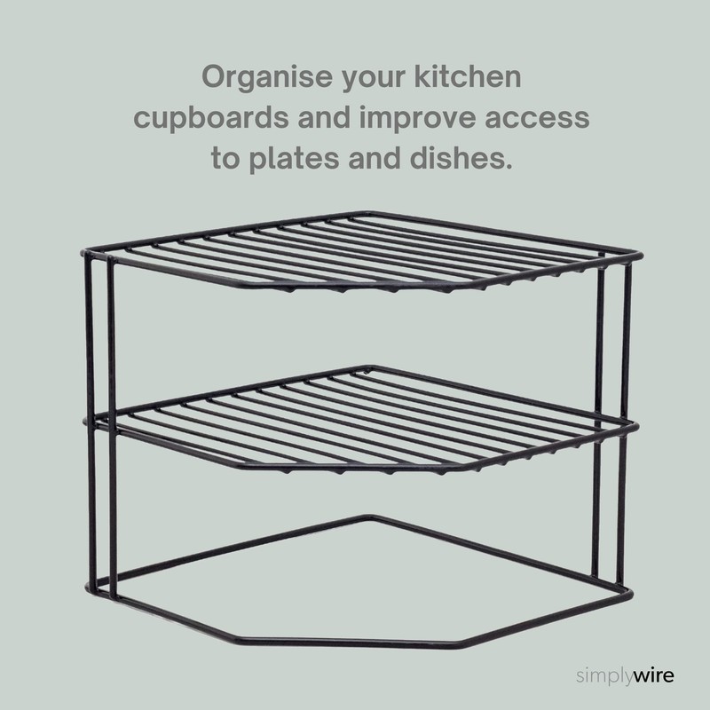 simplywire – 3 Tier Plate Rack - Kitchen Cupboard Organiser