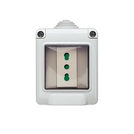 VIMAR 0T14901.BP Plana Housing IP55 + Socket Sicury 2P+T 16 A 250 V~ Italian Standard Type P17/11, IP55, Wall Mounted, White