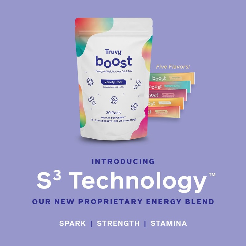 Truvy Boost Drink Variety Pack | 30 Stick Packs |