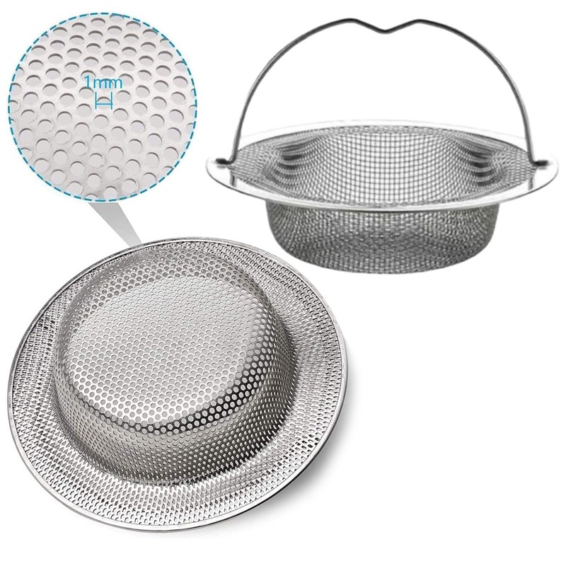 2 Pack Kitchen Sink Strainer, Stainless Steel Large Sink Sieve