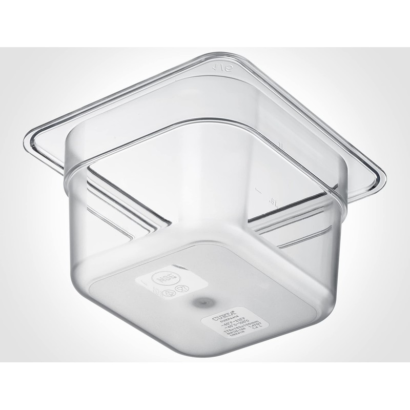 CURTA 6-Pack 1/6 Size 4" Deep NSF Polycarbonate Food Pans