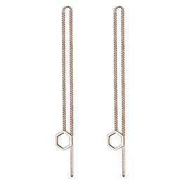 Elli Women's Hexagon Earrings 925 Sterling Silver, Facet cut