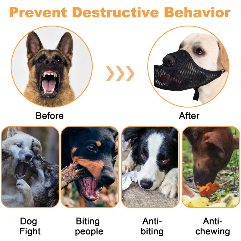 BSITSSS Muzzle for Medium Dogs, Adjustable Muzzles for Dogs Fashions