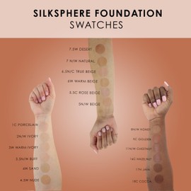 TEMPTU SilkSphere Airbrush Foundation: Long-Lasting Liquid Makeup, Medium-Full Coverage | 4-In-1 Formula Foundation, Primer, Concealer & Corrector | Luminous, Dewy Finish | 16C Hazelnut | .25 Fl Oz