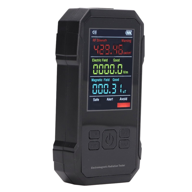 Radiation Detector Black Digital EMF Meter LED Display Handheld RF