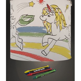 Additional Shade for EREKI lampshade 's Magnetic Connector (Not Included), for Baby Nursery Room, Kids Boys Girls Ceiling Pendant Light Shade (Colouring Unicorns)