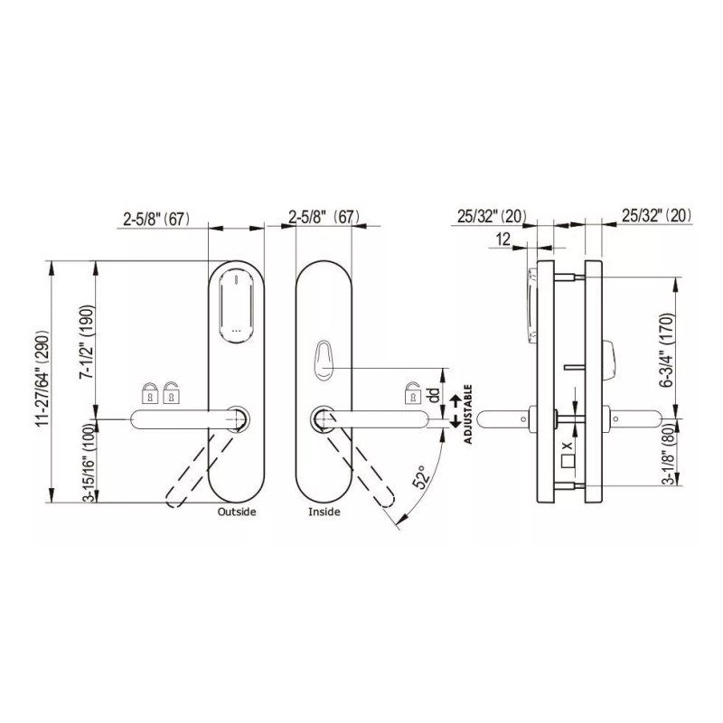Salto xs4 - Model Ai6xx Dorm lock with Key Override