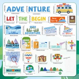 40 Pcs Back to School Bulletin Board Decorations Let The Adventure Begin Motivational Bulletin Board Travel Bulletin Cutouts Classroom Decor for Teacher Student Classroom School Home Wall Decor