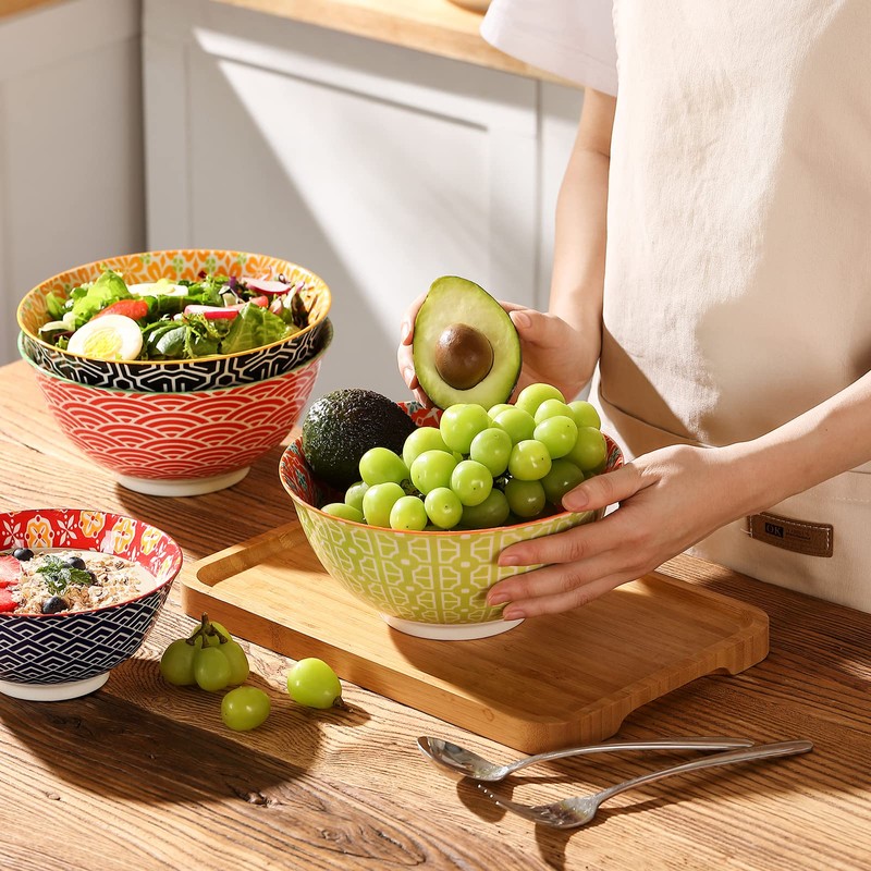 Metahom Salad Soup Bowls, Large Serving Bowls for Pho, Pasta