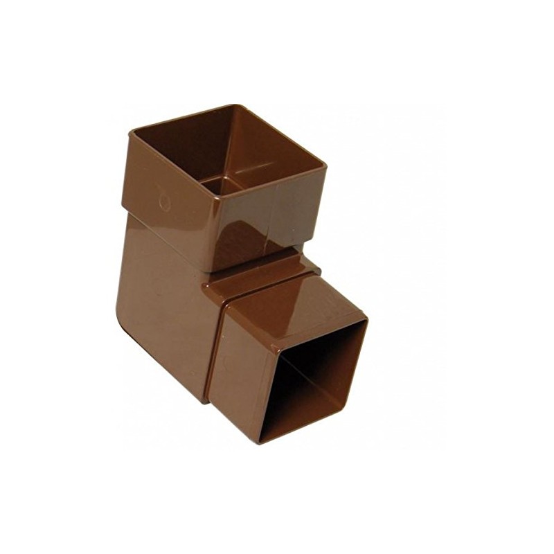 FLOPLAST 65mm Square Downpipe 92.5 Degree Offset Bend - Brown