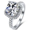 I-J VVS1 2CT Cushion Engagement Ring for Women Sterling Silver