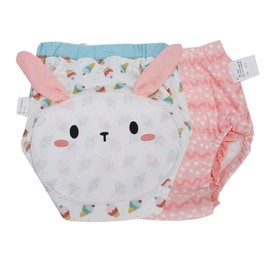 Learning Pants Cartoon Patch Cloth Diapers Baby Toilet Training Washable Nappy (2pcs/Set)Bunny 100