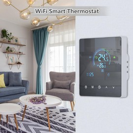 Decdeal Programmable Thermostat Floor Heating Thermostat 485 Modbus Thermostat WiFi Smart Intelligent Thermostat Temperature Controller for Water Heating Equipment LCD Display Button Programmable