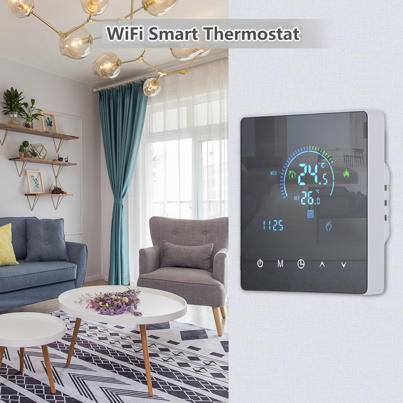 Decdeal Programmable Thermostat Floor Heating Thermostat 485 Modbus Thermostat WiFi