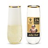 JOLLY CHEF 24 Pack Stemless Plastic Champagne Flutes Disposable 9