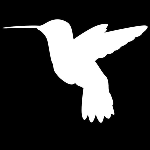 Express Yourself Products Hummingbird Silhouette Wall Decal (White - Reverse Facing - 3XL) - Bird Collection
