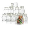 (3 oz) Small Square Glass Jars with Airtight Round Lids,
