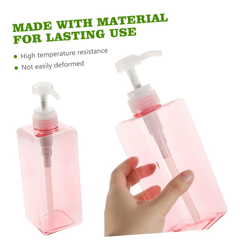 ABOOFAN Square Liquid Pump Dispenser Bottle for Shampoo Body Wash